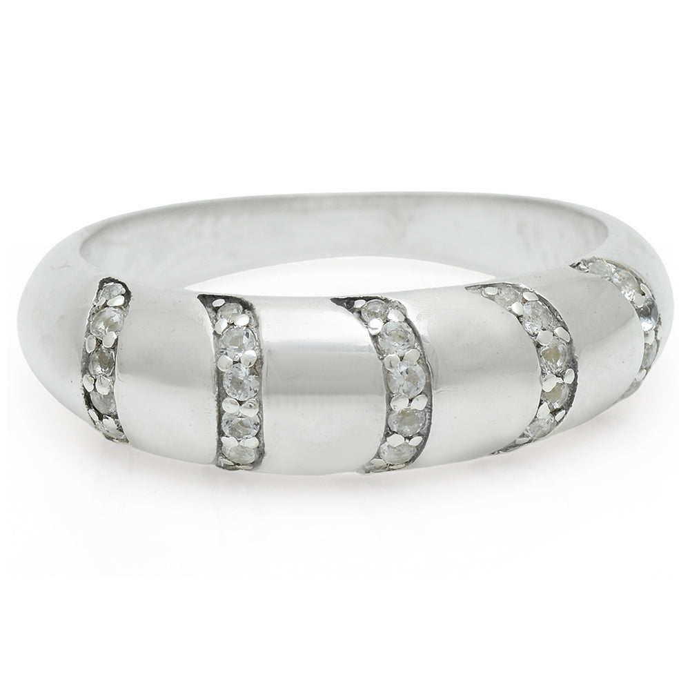 Anillo de Plata con Topacio Blanco 4 