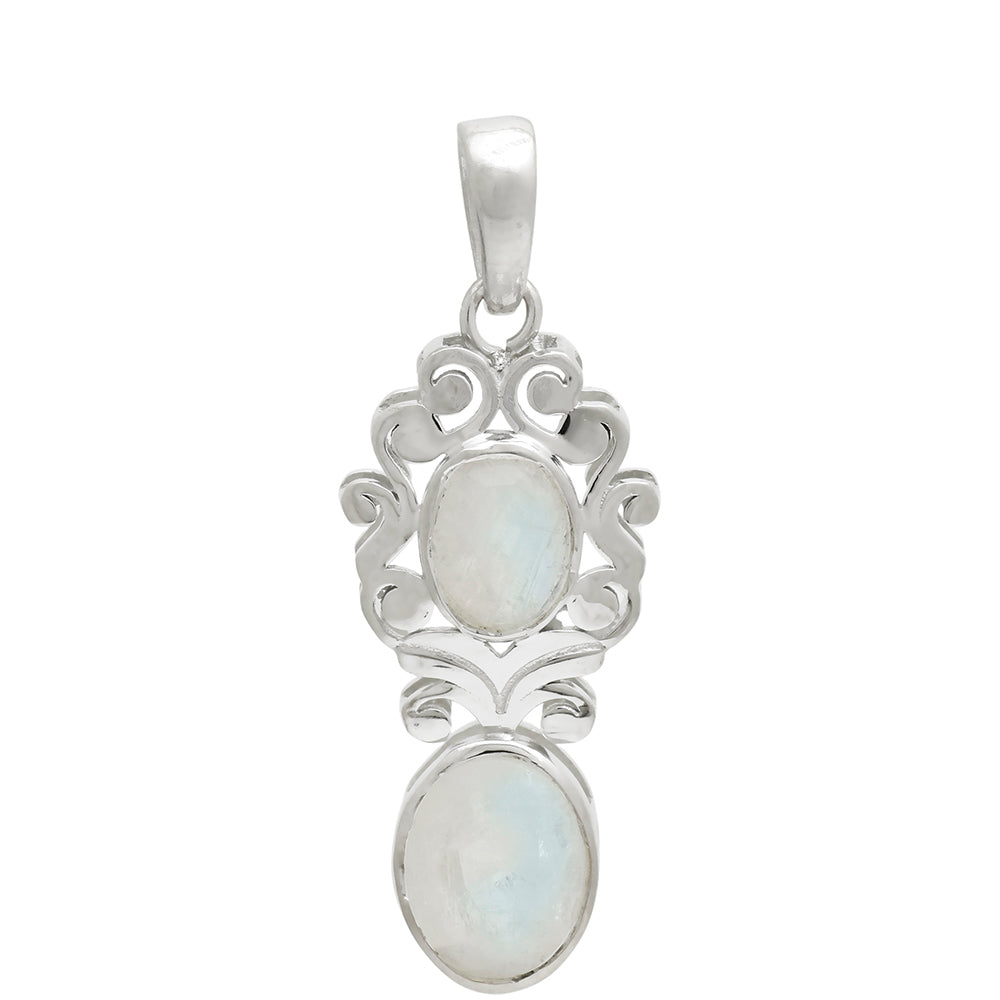 Colgante de Plata con Piedra Lunar Arco Iris 2 