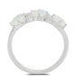 Anillo de Plata con Piedra Lunar Arco Iris y Topacio Blanco