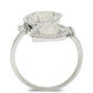 Anillo de Plata con Piedra Lunar Arco Iris y Topacio Blanco