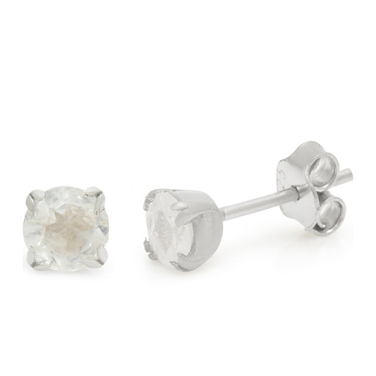 Pendientes de Plata con Piedra Lunar Arco Iris