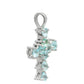 Cruz Colgante de Plata con Apatita azul de Madagascar