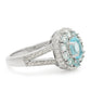 Anillo de Plata con Apatita azul de Madagascar y Topacio Blanco