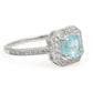 Anillo de Plata con Apatita azul de Madagascar y Topacio Blanco