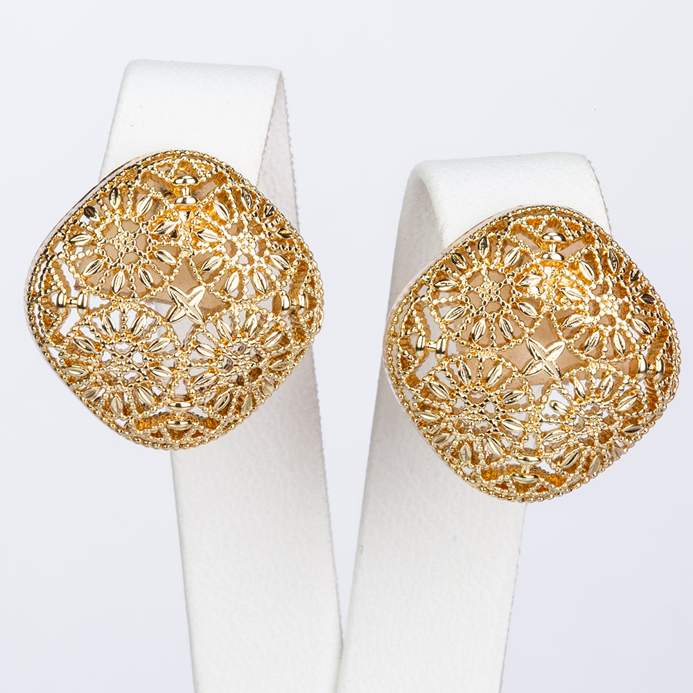 Conjunto de Aleación Bañado en Oro ( Collar +Pendientes ) 3 