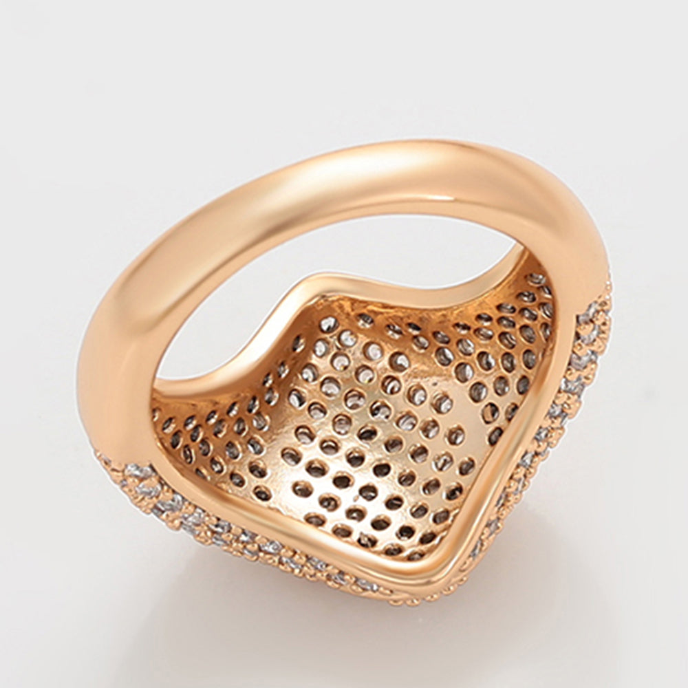Anillo de Aleación Bañado en Oro con Cristal Emporia® Blanco 4 