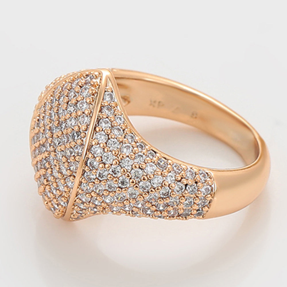 Anillo de Aleación Bañado en Oro con Cristal Emporia® Blanco 5 