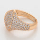 Anillo de Aleación Bañado en Oro con Cristal Emporia® Blanco