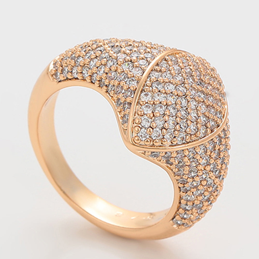 Anillo de Aleación Bañado en Oro con Cristal Emporia® Blanco 6 