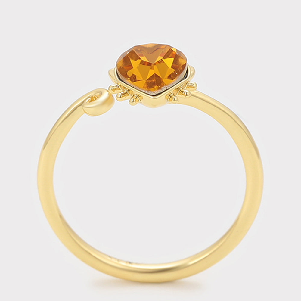 Anillo de Aleación Bañado en Oro con Cristal Emporia® Amarillo 3 