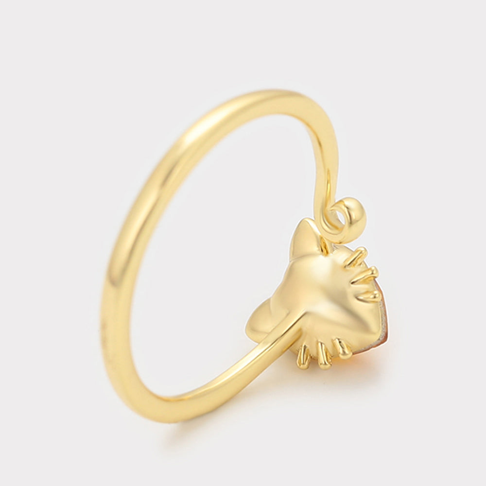 Anillo de Aleación Bañado en Oro con Cristal Emporia® Amarillo 7 