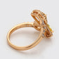 Anillo de Aleación Bañado en Oro con Cristal Emporia® Amarillo y Cristal Emporia® Blanco