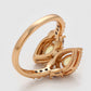 Anillo de Aleación Bañado en Oro con Cristal Emporia® Amarillo y Cristal Emporia® Blanco