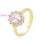 Anillo de Aleación Bañado en Oro con Cristal Emporia® Blanco