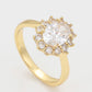 Anillo de Aleación Bañado en Oro con Cristal Emporia® Blanco