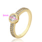 Anillo de Aleación Bañado en Oro con Cristal Emporia® Blanco