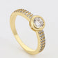Anillo de Aleación Bañado en Oro con Cristal Emporia® Blanco