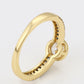 Anillo de Aleación Bañado en Oro con Cristal Emporia® Blanco