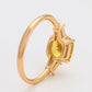 Anillo de Aleación Bañado en Oro con Cristal Emporia® Amarillo y Cristal Emporia® Blanco