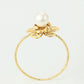 Anillo de Aleación Bañado en Oro con Perla de cristal