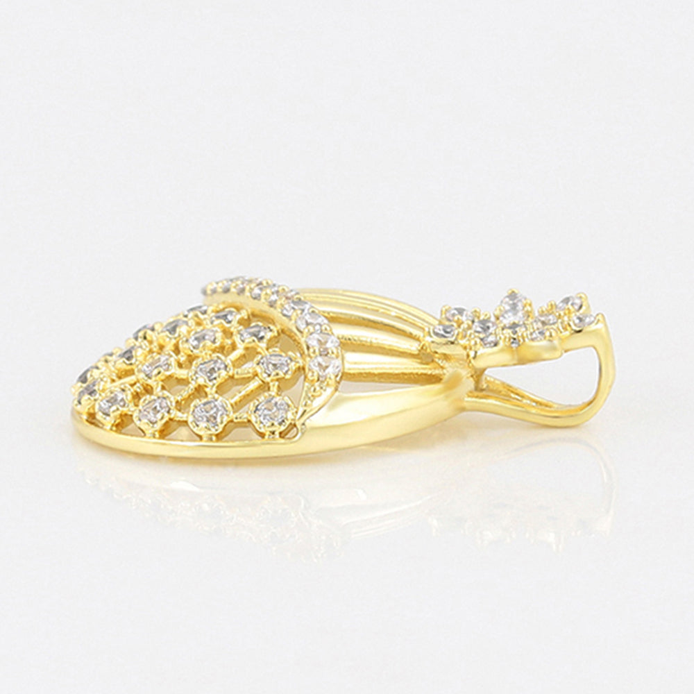 Conjunto de Aleación Bañado en Oro con Cristal Emporia® Blanco ( Pendientes +Colgante ) 4 