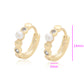 Pendientes de Aleación Bañado en Oro con Cristal Emporia® Blanco y Perla de cristal