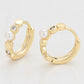 Pendientes de Aleación Bañado en Oro con Cristal Emporia® Blanco y Perla de cristal