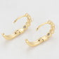 Pendientes de Aleación Bañado en Oro con Cristal Emporia® Blanco y Perla de cristal