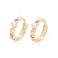 Pendientes de Aleación Bañado en Oro con Cristal Emporia® Blanco y Perla de cristal