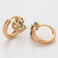 Pendientes de Aleación Bañado en Oro con Cristal Emporia® Verde y Cristal Emporia® Azul