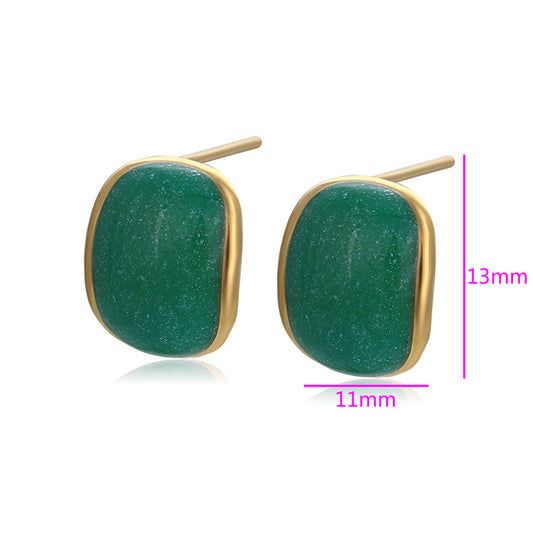 Pendientes de Aleación Bañado en Oro con Cristal Emporia® Verde