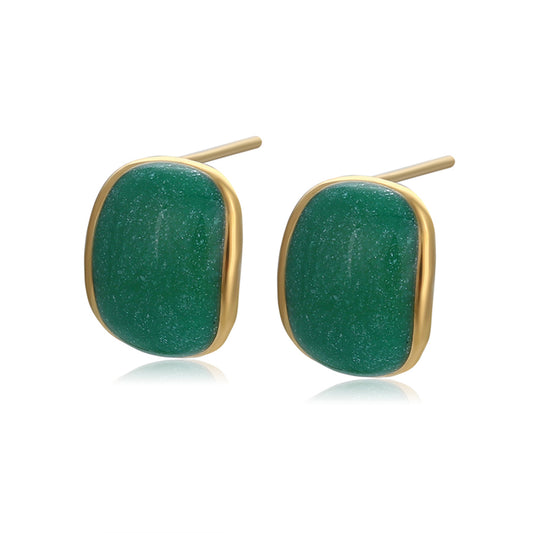 Pendientes de Aleación Bañado en Oro con Cristal Emporia® Verde