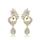 Pendientes de Aleación Bañado en Oro con Cristal Emporia® Blanco