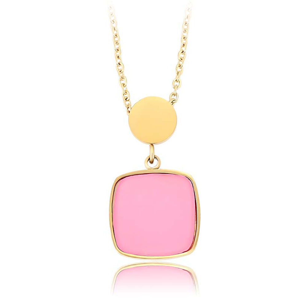 Collar de Aleación Bañado en Oro con Cristal Emporia® Rosa 1 
