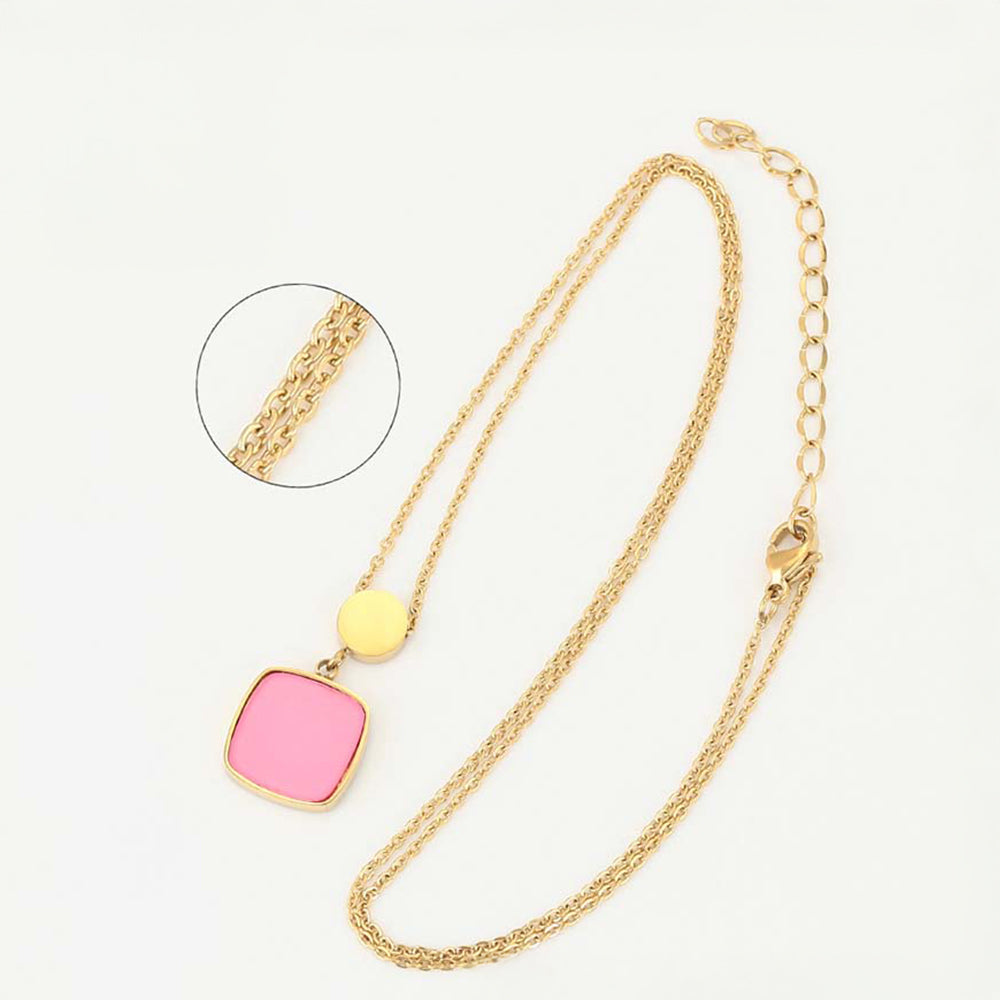 Collar de Aleación Bañado en Oro con Cristal Emporia® Rosa 5 