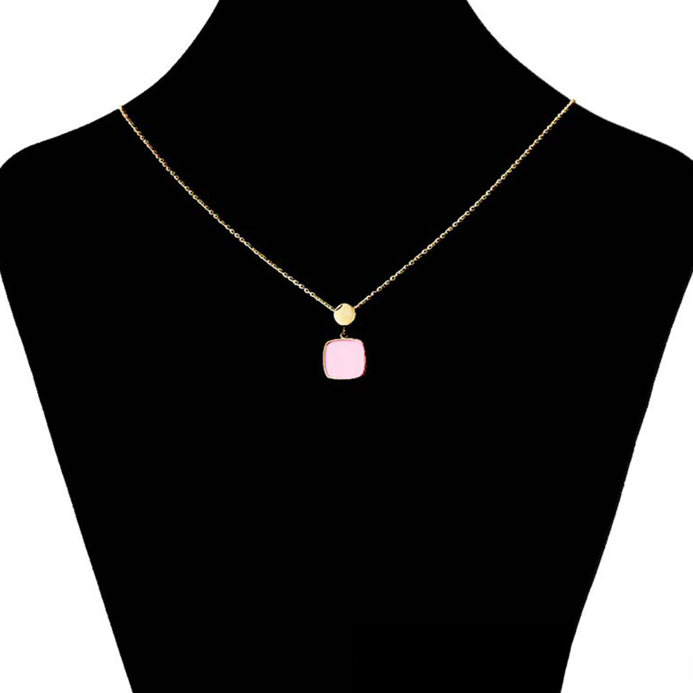Collar de Aleación Bañado en Oro con Cristal Emporia® Rosa 8 