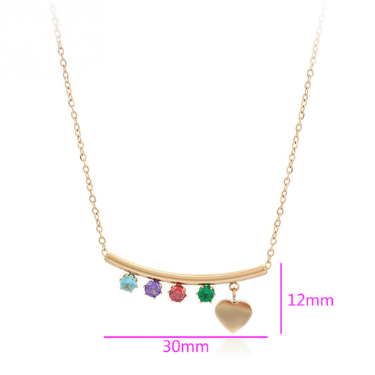 Collar de Aleación Bañado en Oro con Cristal Emporia® Rojo y Cristal Emporia® Verde