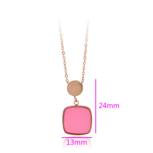 Collar de Aleación Bañado en Oro con Cristal Emporia® Rosa
