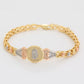 Pulsera de Aleación Bañado en Oro con Cristal Emporia® Blanco