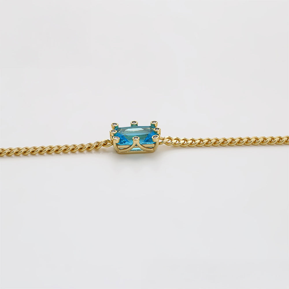 Pulsera de Aleación Bañado en Oro con Cristal Emporia® Azul