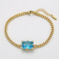 Pulsera de Aleación Bañado en Oro con Cristal Emporia® Azul