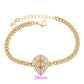 Pulsera de Aleación Bañado en Oro con Cristal Emporia® Amarillo y Cristal Emporia® Blanco
