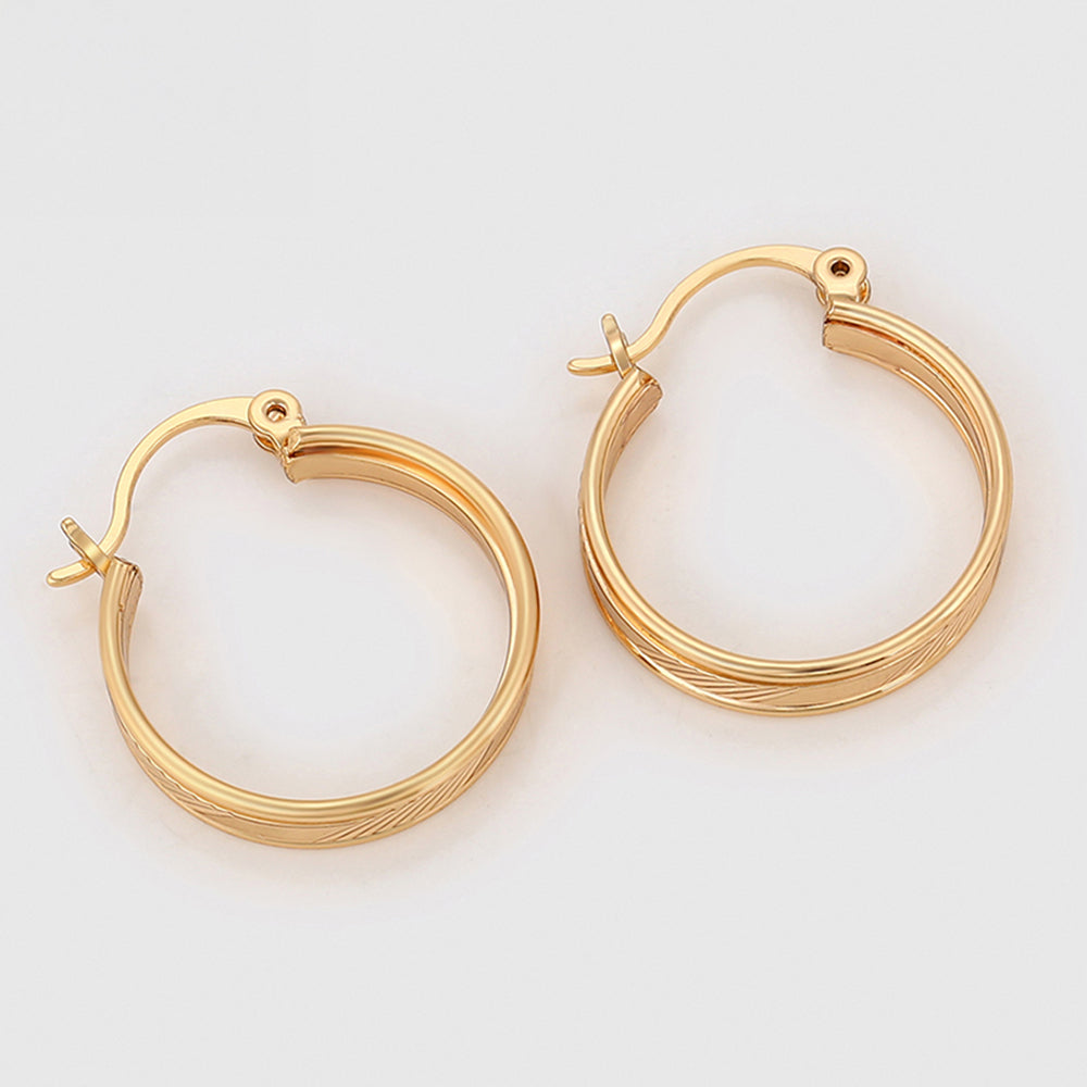 Pendientes de Aleación Bañado en Oro