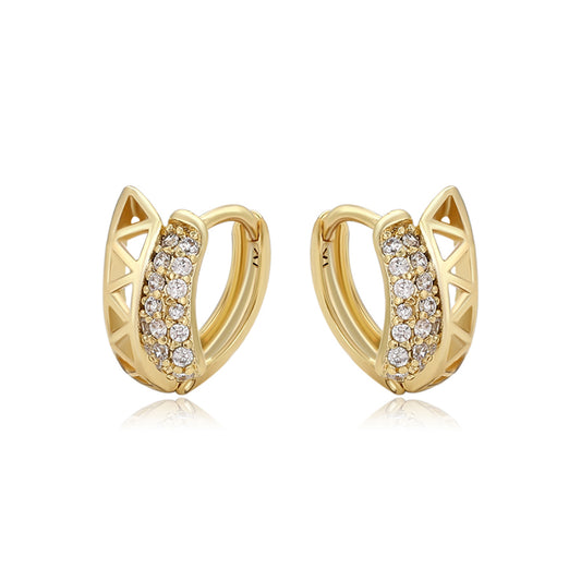 Pendientes de Aleación Bañado en Oro con Cristal Emporia® Blanco