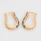 Pendientes de Aleación Bañado en Oro con Cristal Emporia® Rojo y Cristal Emporia® Azul