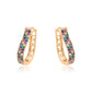 Pendientes de Aleación Bañado en Oro con Cristal Emporia® Rojo y Cristal Emporia® Azul