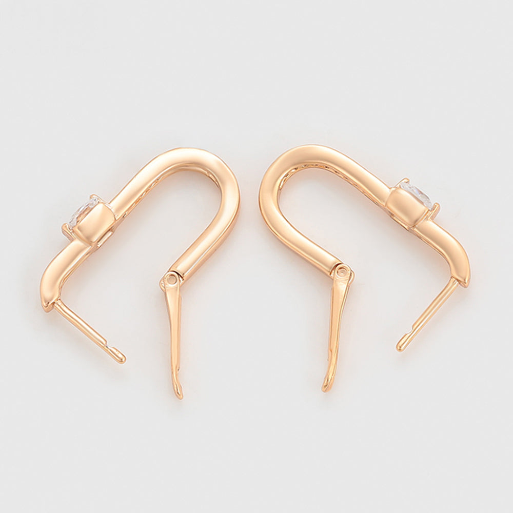 Pendientes de Aleación Bañado en Oro con Cristal Emporia® Blanco 7 