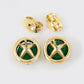 Pendientes de Aleación Bañado en Oro con Cristal Emporia® Verde y Cristal Emporia® Blanco