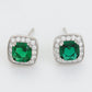 Pendientes de Aleación Bañado en Oro con Cristal Emporia® Verde y Cristal Emporia® Blanco
