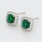 Pendientes de Aleación Bañado en Oro con Cristal Emporia® Verde y Cristal Emporia® Blanco